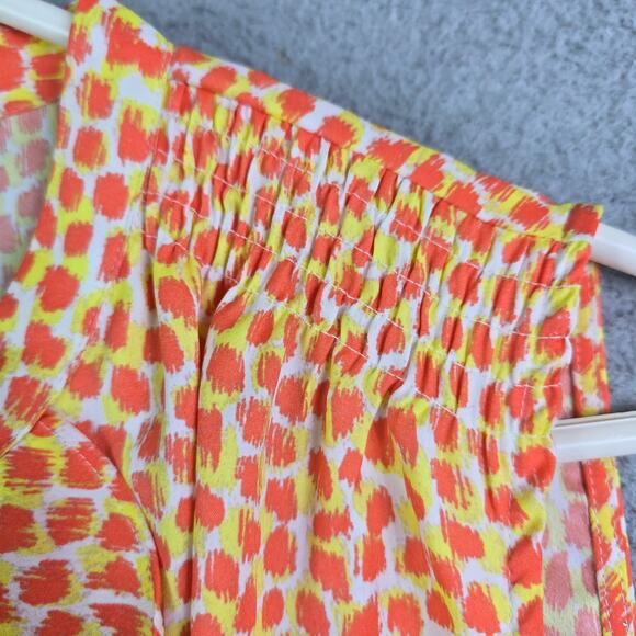 Ann Taylor Ruffle Sleeveless Top Women Med Orange Yellow Fall Autumn Candy Corn - Picture 3 of 8